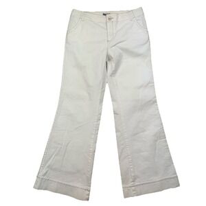 Anna Pants Women Size 12 White Wide Leg 70s Bell Bottom Look Cotton Spandex